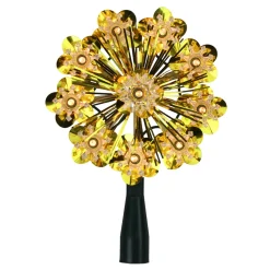 5.5" Gold Snowflake Starburst Christmas Tree Topper - Clear Lights