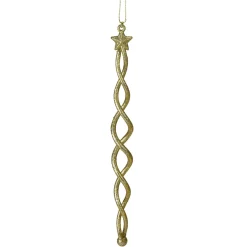 8.75" Gold Spiral Icicle With a Star Christmas Ornament