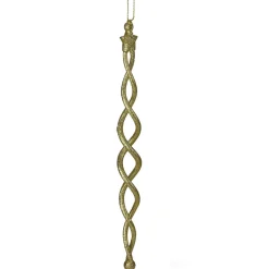 8.75" Gold Spiral Icicle With a Star Christmas Ornament