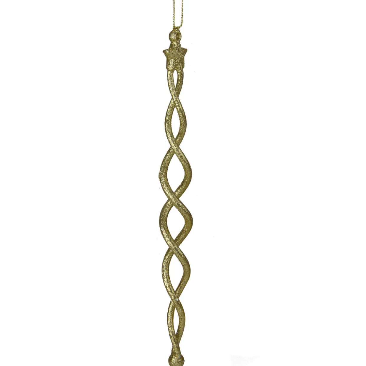 8.75" Gold Spiral Icicle With a Star Christmas Ornament