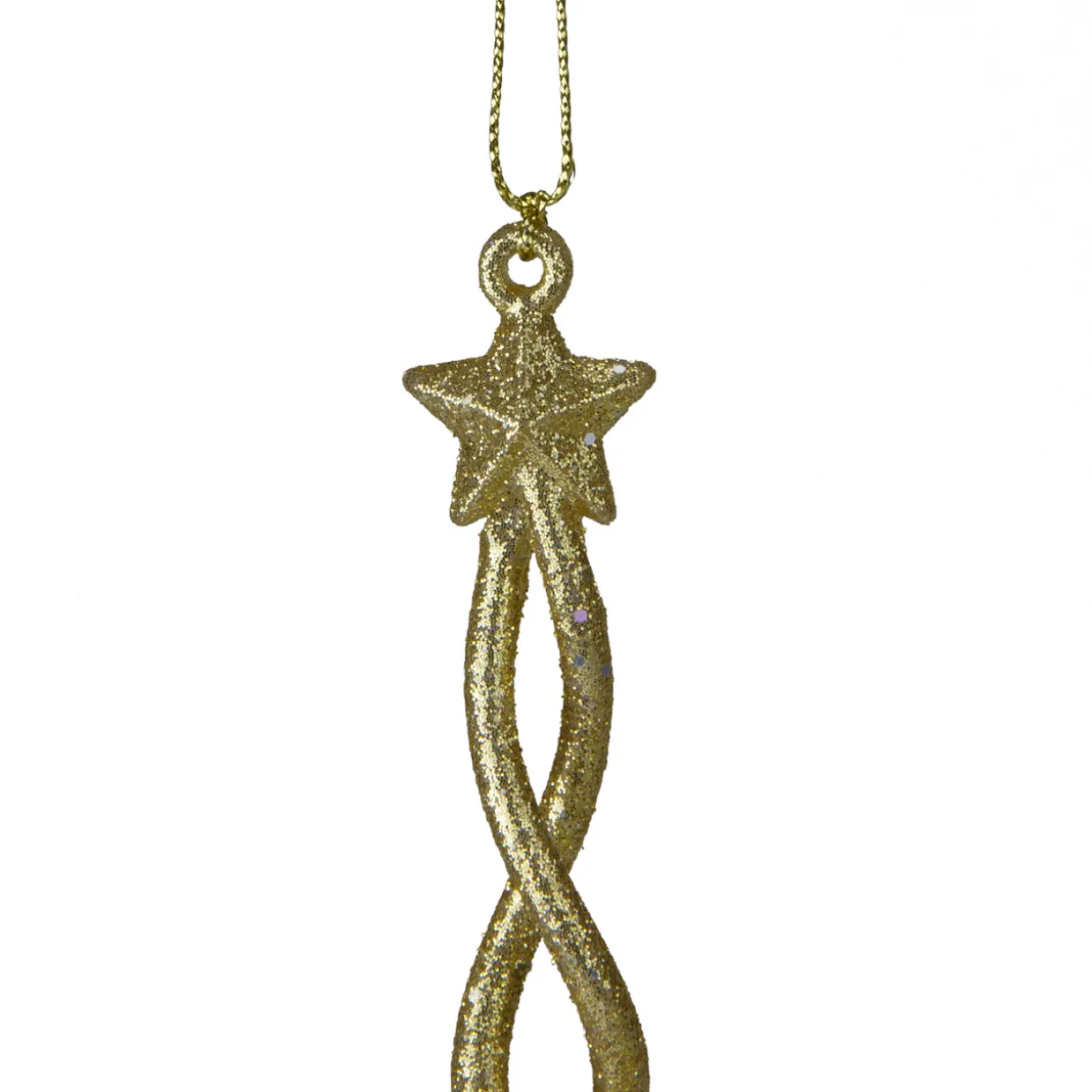 8.75" Gold Spiral Icicle With a Star Christmas Ornament