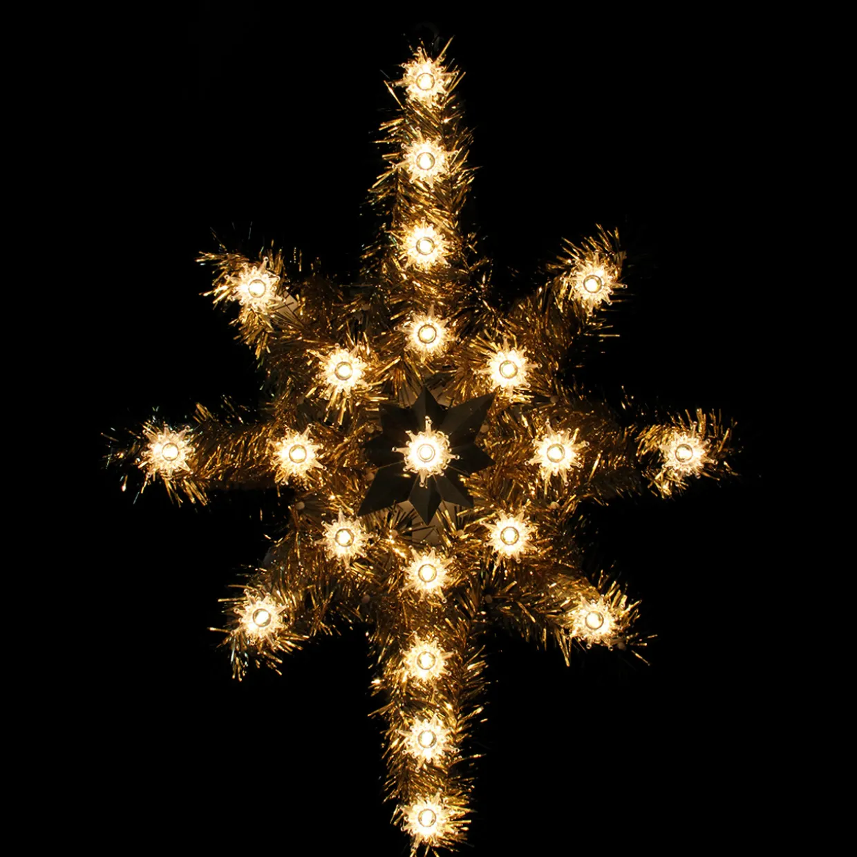21" Gold Star of Bethlehem Christmas Tree Topper - Clear Lights