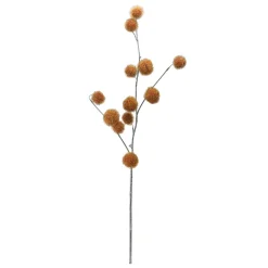 31" Golden Orange Pom Pom Artificial Christmas Spray