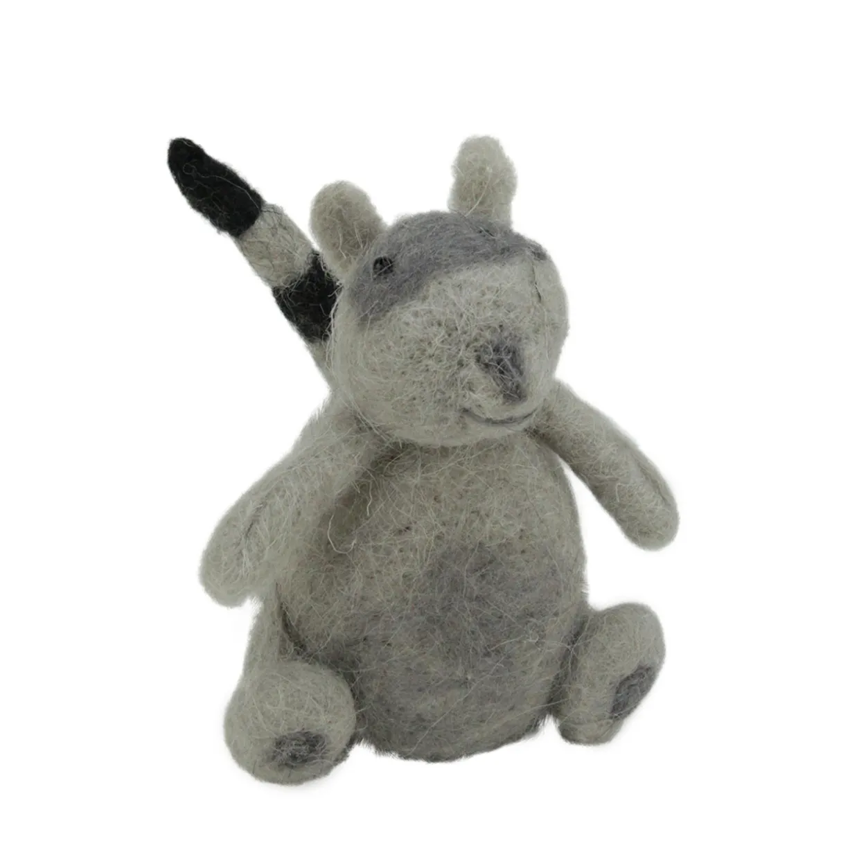 4.5" Gray and Black Wool Raccoon Christmas Ornament