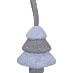 5.75" Gray and Blue Felt Christmas Tree Ornament
