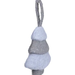 5.75" Gray and Blue Felt Christmas Tree Ornament