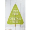 24” Gray and Green Farm Fresh Christmas Trees Wooden Hanging Wall Sign