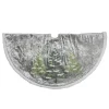 48" Gray and Green Traditional Trees Embossed Christmas Tree Skirt