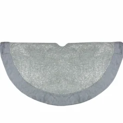48" Gray and Silver Faux Fur Snake Skin Pattern Christmas Tree Skirt