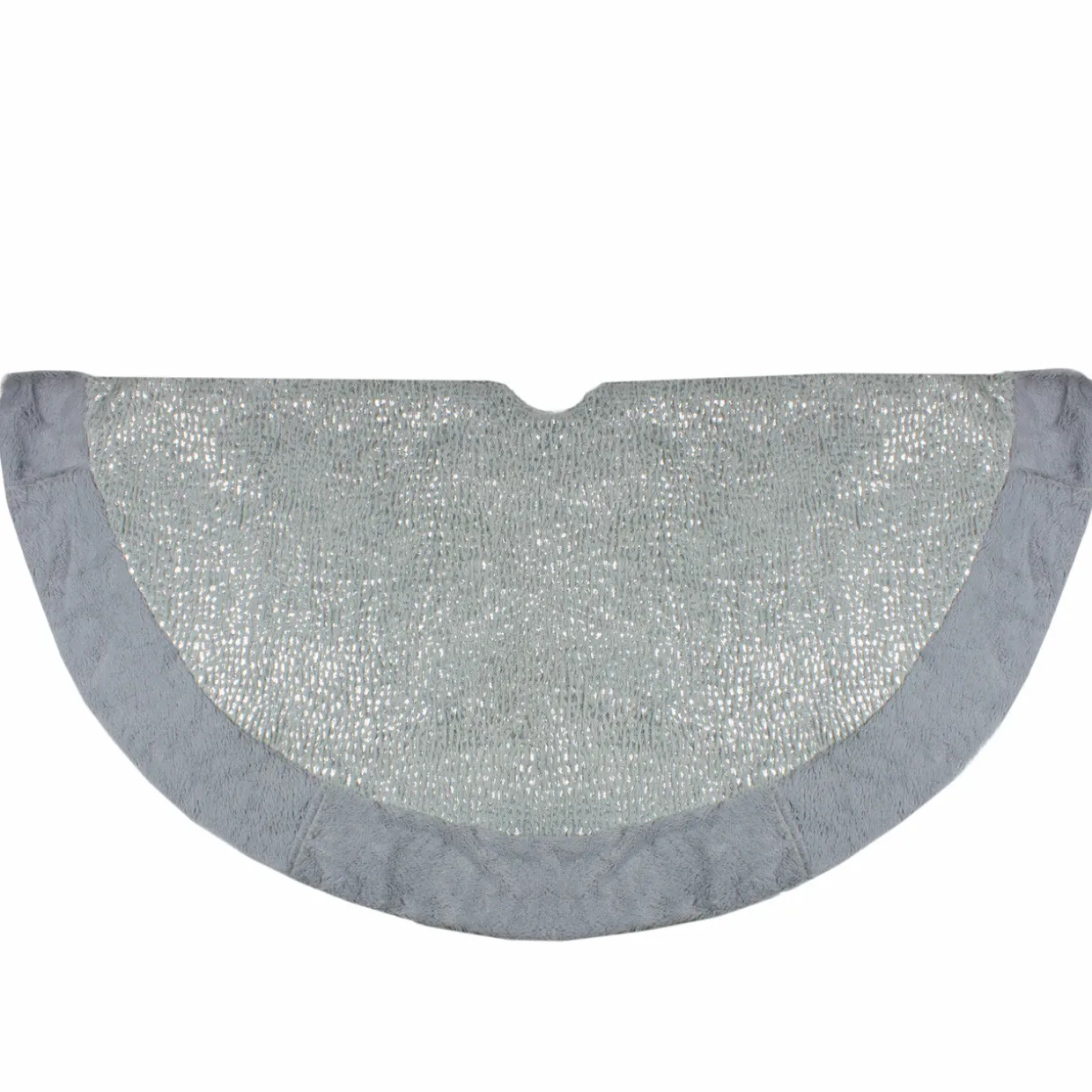 48" Gray and Silver Faux Fur Snake Skin Pattern Christmas Tree Skirt