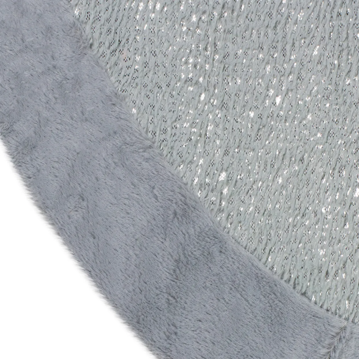 48" Gray and Silver Faux Fur Snake Skin Pattern Christmas Tree Skirt