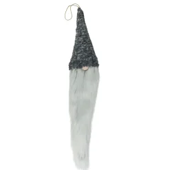 34" Gray and White Hanging Gnome Hat Christmas Decoration