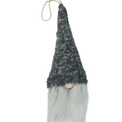 34" Gray and White Hanging Gnome Hat Christmas Decoration