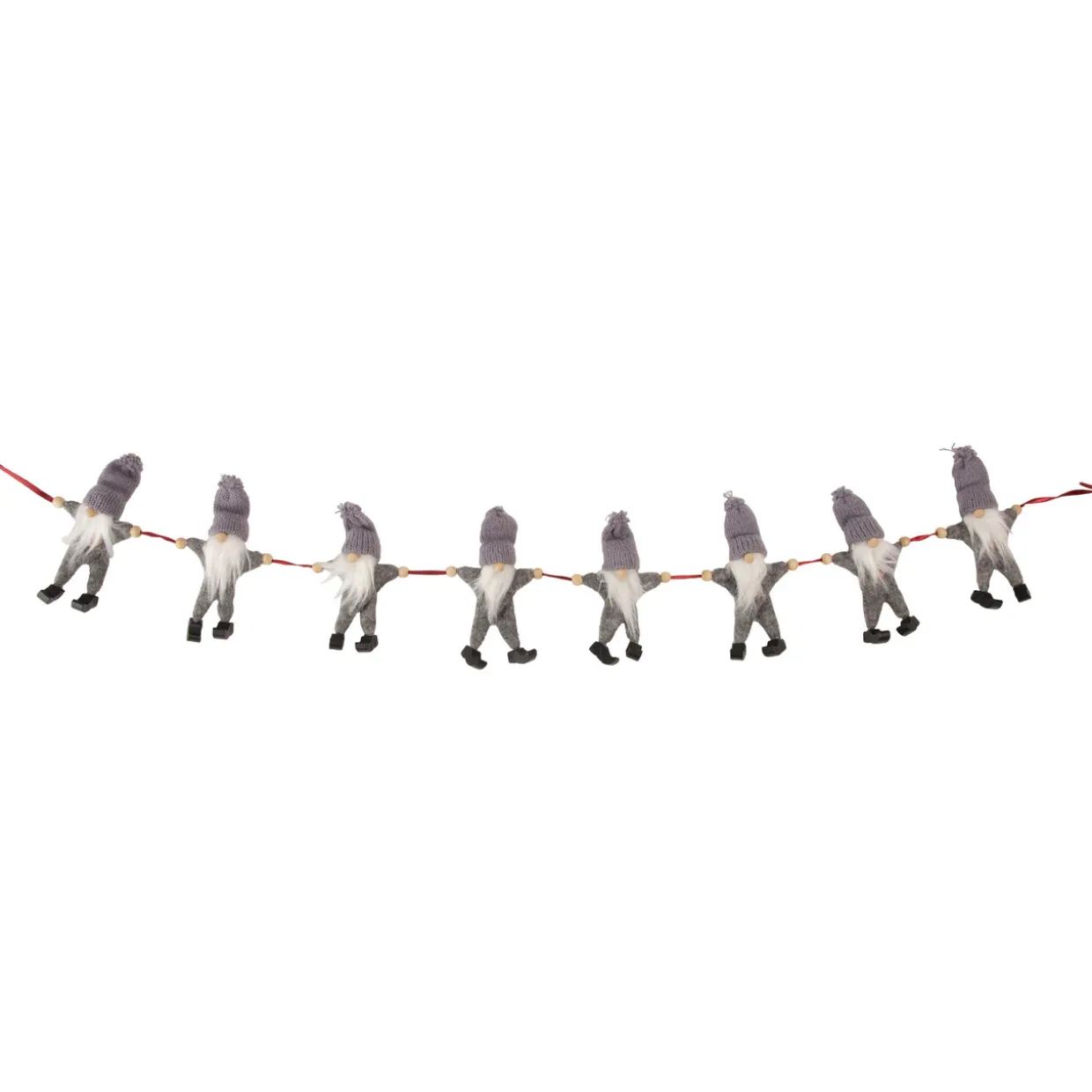 30" Gray and White Knit Gnome Novelty Christmas Garland