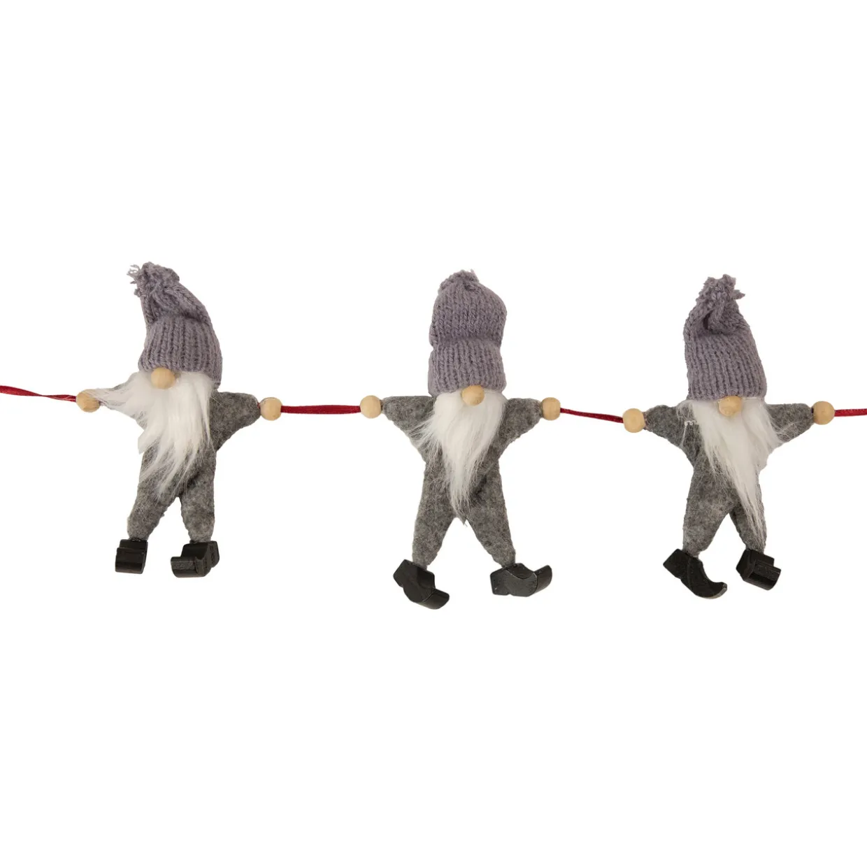 30" Gray and White Knit Gnome Novelty Christmas Garland