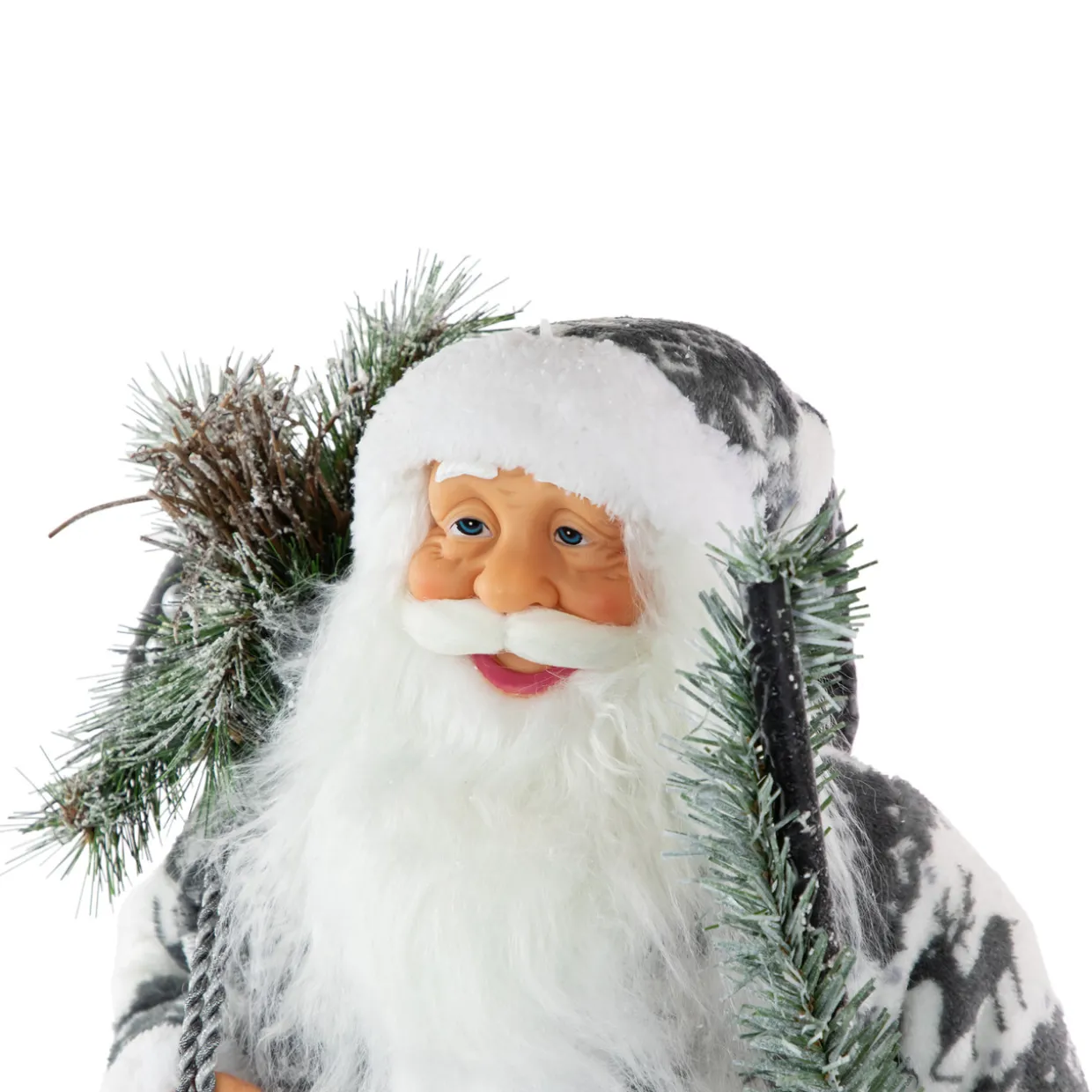 24" Gray and White Nordic Santa Claus Christmas Figure