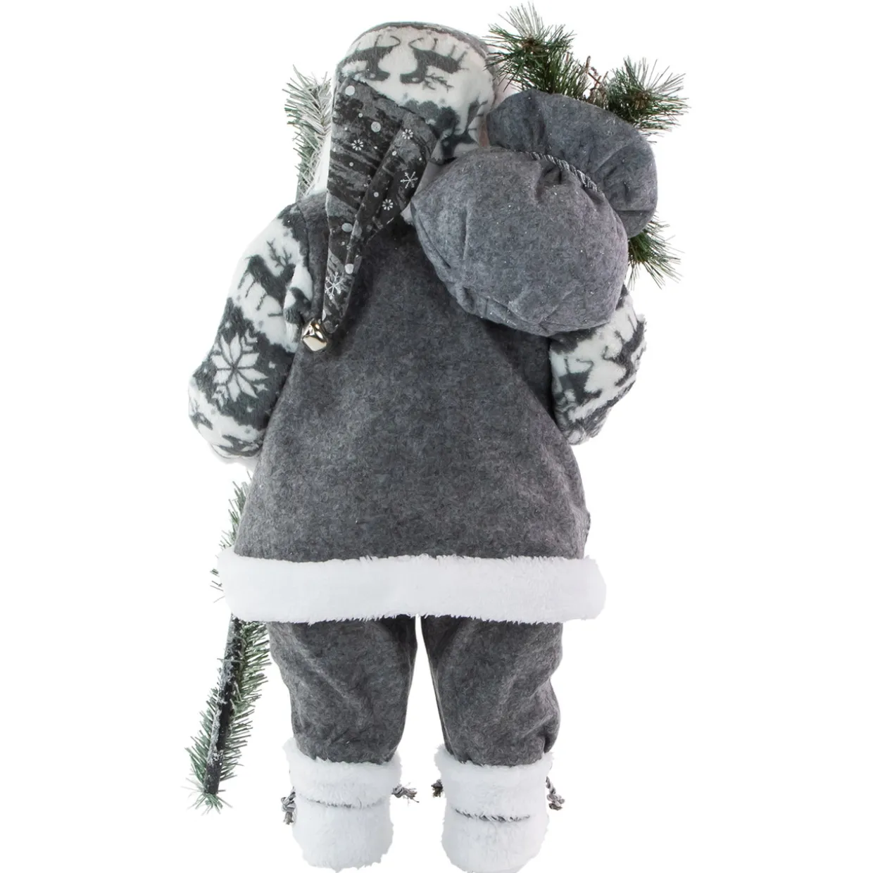 24" Gray and White Nordic Santa Claus Christmas Figure
