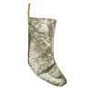 17.5" Gray and White Sequins Accented Christmas Stocking