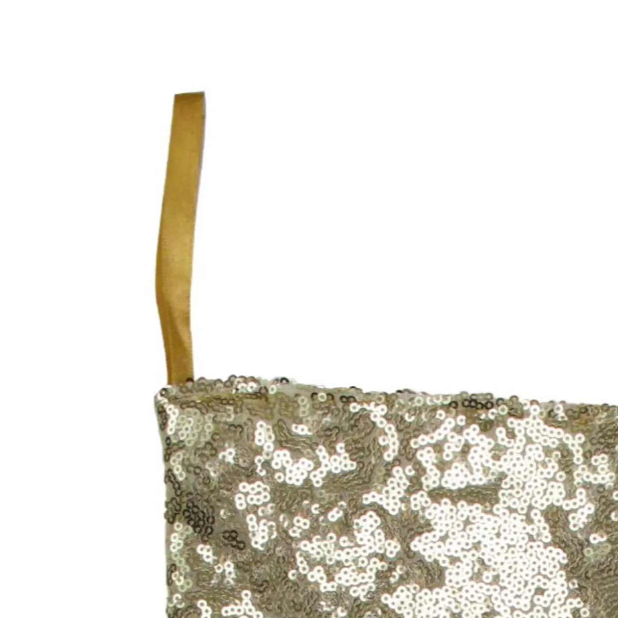 17.5" Gray and White Sequins Accented Christmas Stocking