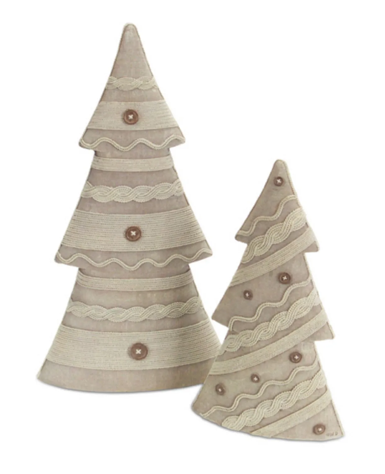 2" Gray Knit Sweater Inspired Christmas Tree Tabletop Decorations