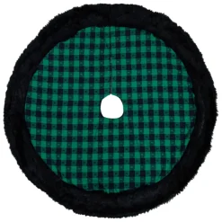 48" Green and Black Plaid Christmas Tree Skirt