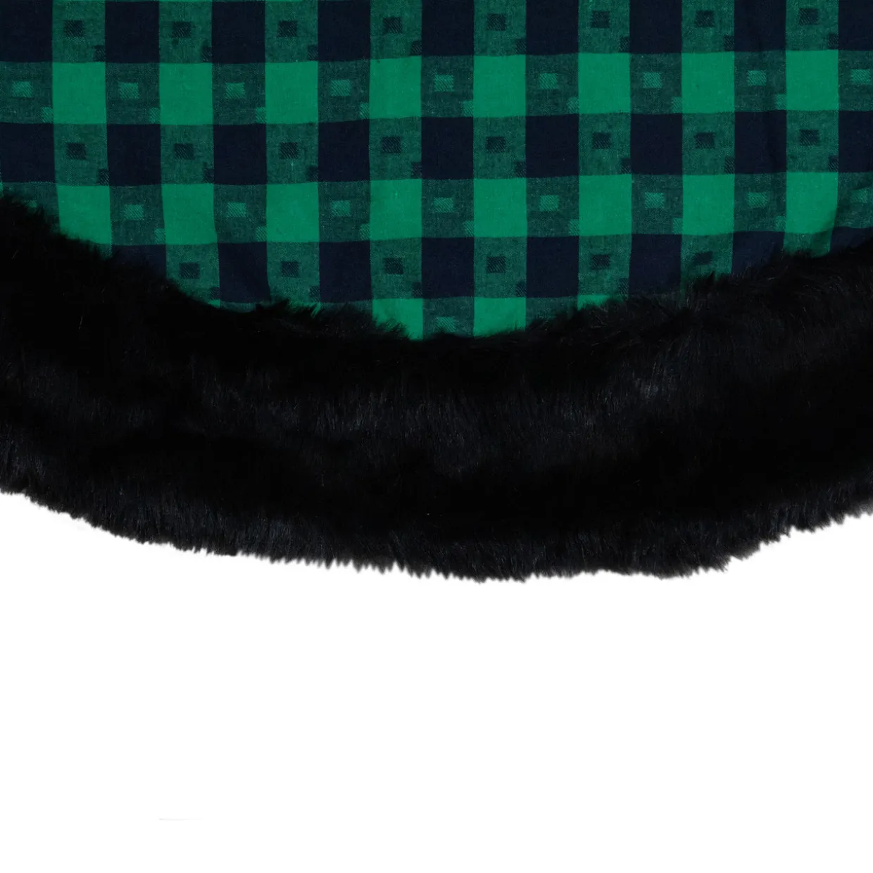 48" Green and Black Plaid Christmas Tree Skirt