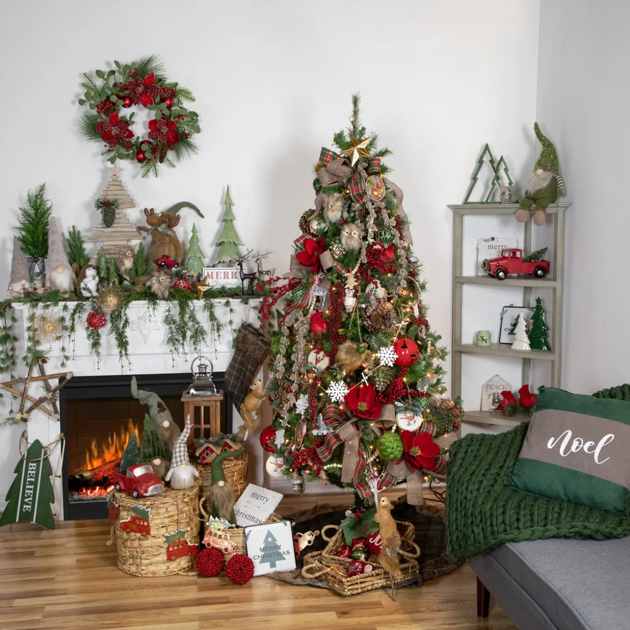 43" Green and Brown Mini Needle Cascading Artificial Christmas Pine Spray