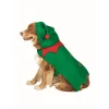 27" Green and Red Christmas Elf Dog Costume - Size S