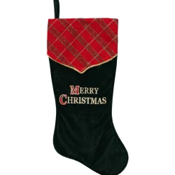 19" Green and Red 'Merry Christmas' Christmas Stocking