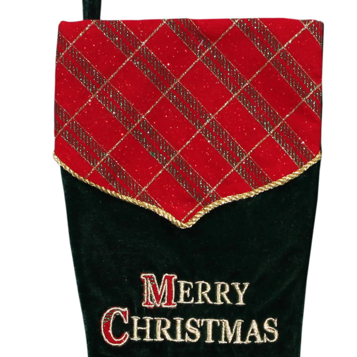 19" Green and Red 'Merry Christmas' Christmas Stocking