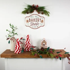 5' Green and Red Plaid Holly with Jingle Bells Christmas Garland - Unlit