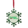 3.25" Green and Silver Snowflake 'Junior Mints' Candy Logo Christmas Ornament