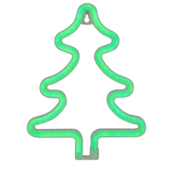 9.5" Green Christmas Tree LED Neon Style Window Silhouette