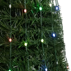 6' Green Color Changing Multiple Function Pop Up Artificial Outdoor Christmas Tree