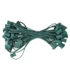 50' Green Contemporary Commercial C7 Christmas Light Socket Set
