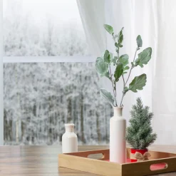 32" Green Frosted Oak Leaf Artificial Christmas Spray