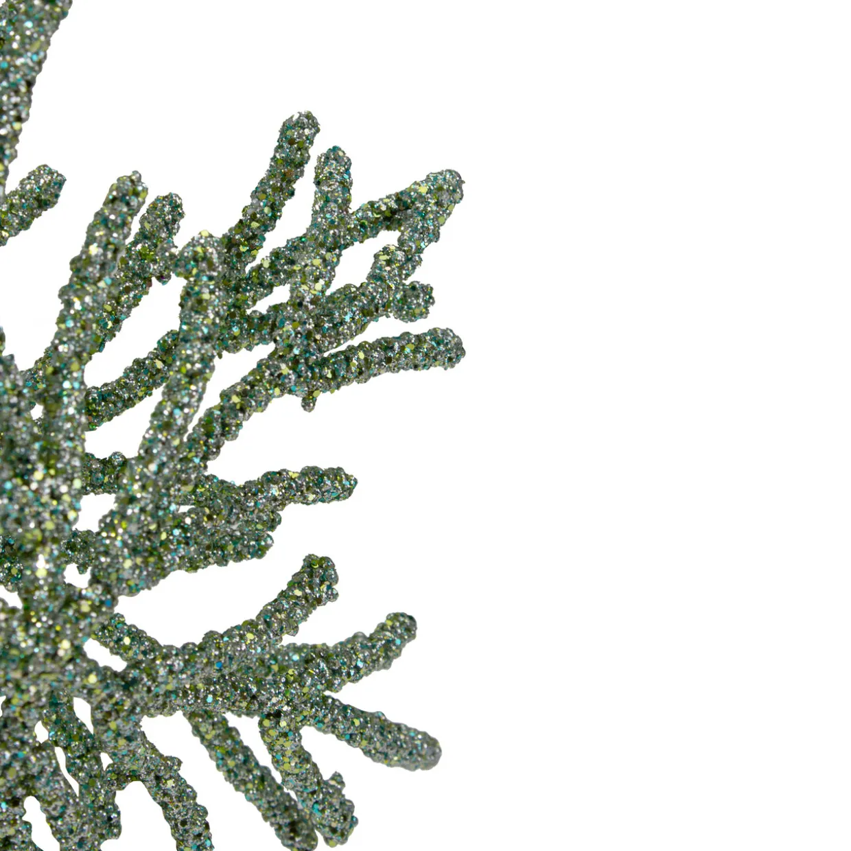 7.5" Green Glitter Snowflake Christmas Ornament