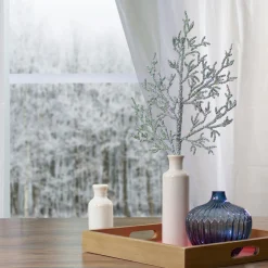 25" Green Glittered Artificial Twig Christmas Spray