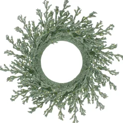20" Green Glittered Artificial Coral Christmas Wreath
