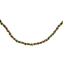5' Green, Gold and Red Jingle Bell Christmas Garland, Unlit