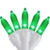 100 Green LED Mini Christmas Lights - 33 ft White Wire