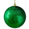 3" Green Sequin Shatterproof Ball Christmas Ornament
