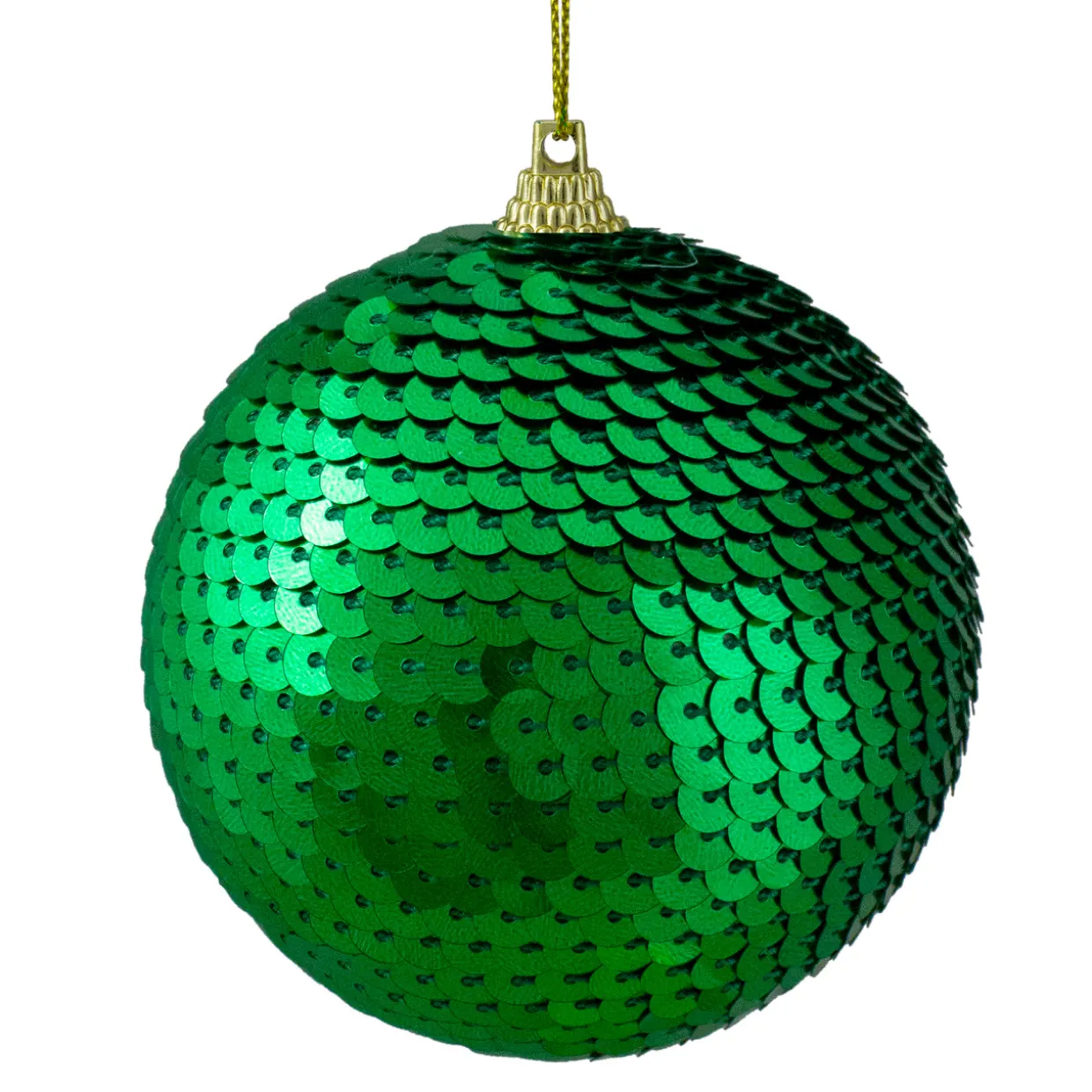 3" Green Sequin Shatterproof Ball Christmas Ornament
