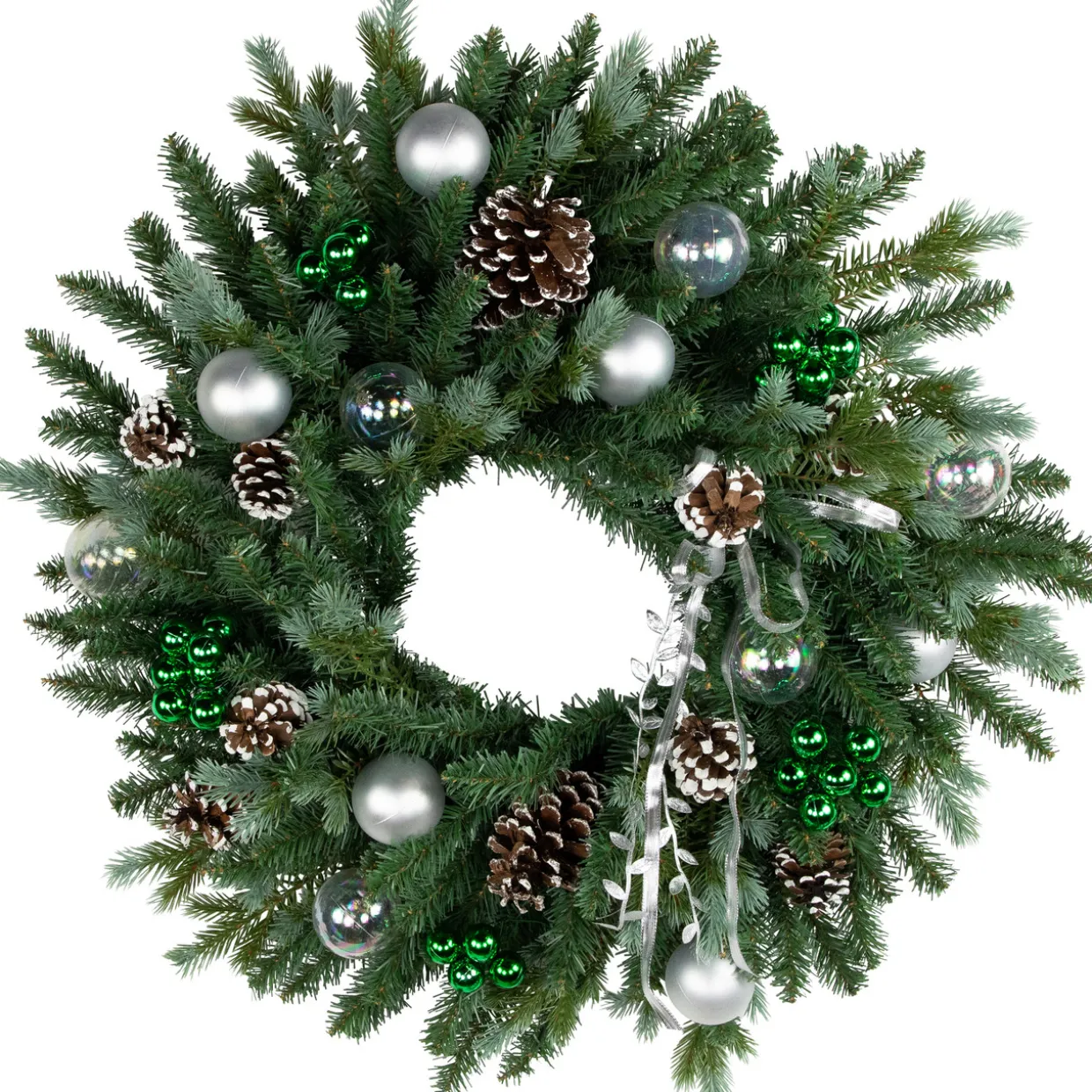6.75" Green Shatterproof Ball Ornament Christmas Pick