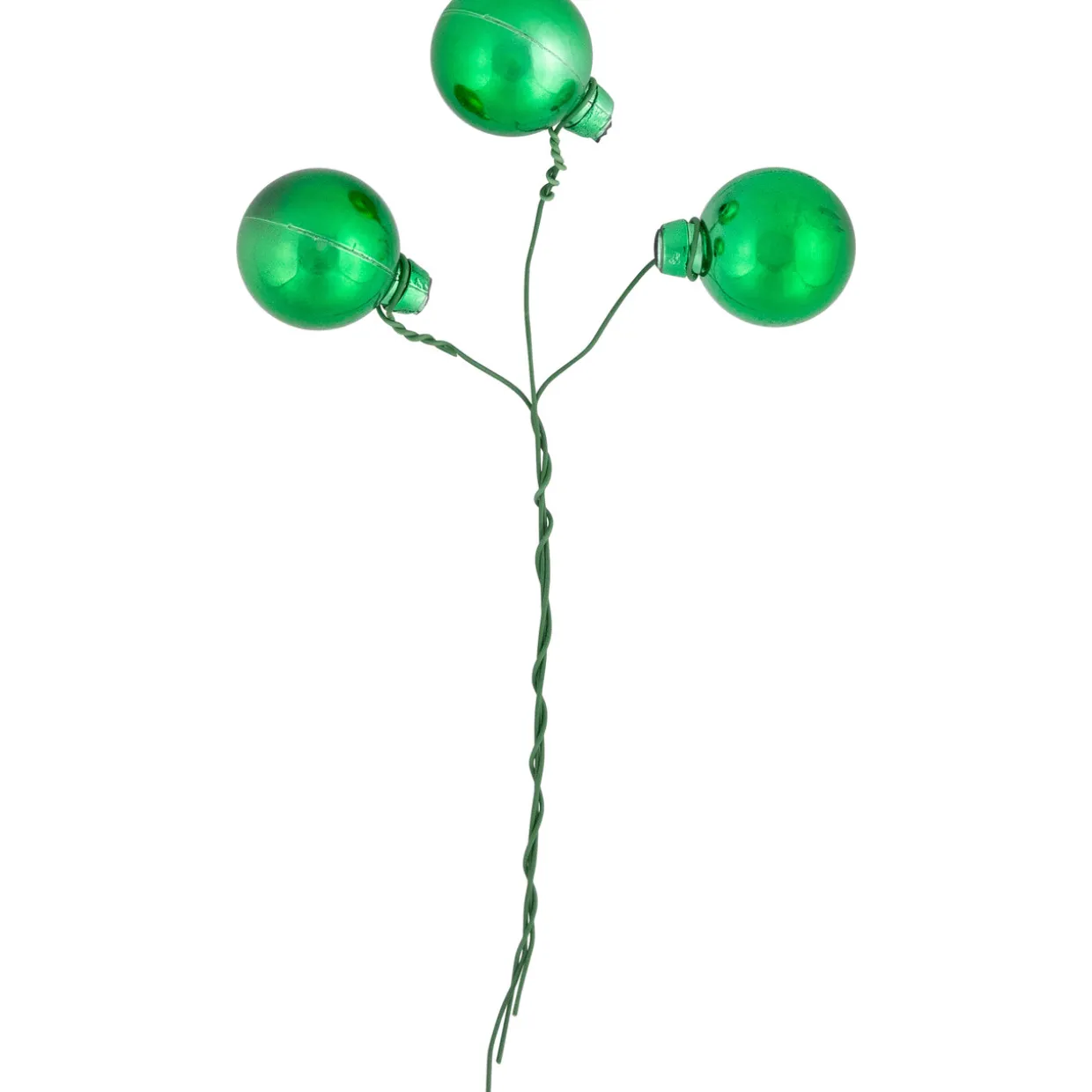 6.75" Green Shatterproof Ball Ornament Christmas Pick