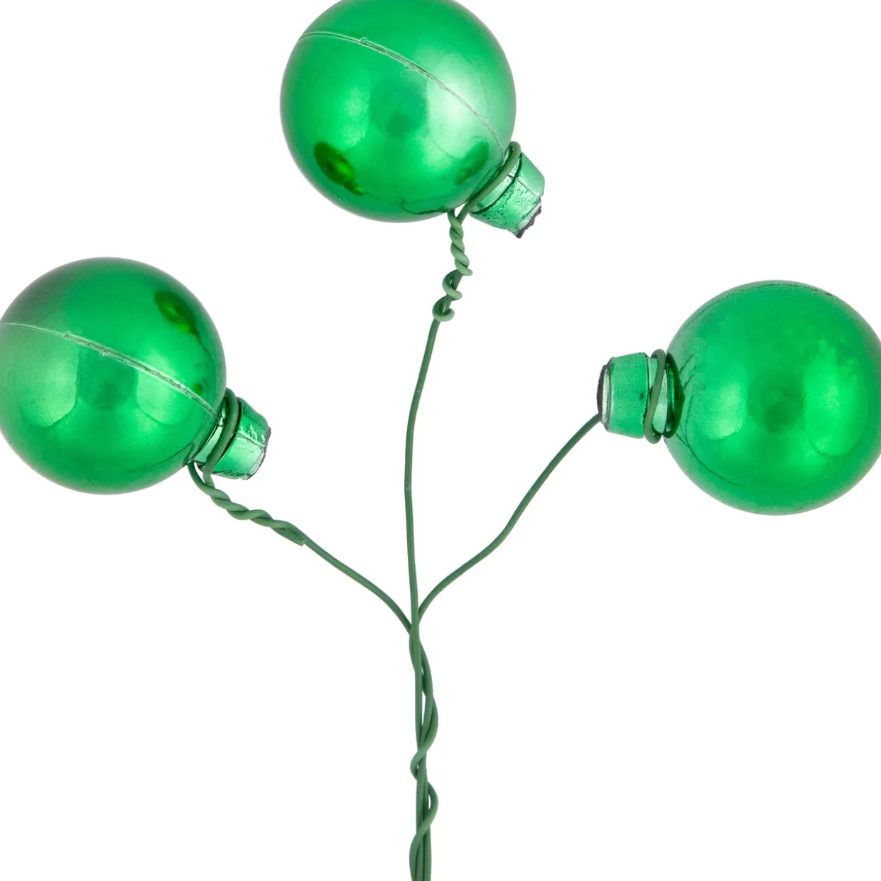 6.75" Green Shatterproof Ball Ornament Christmas Pick