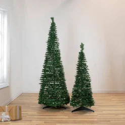 4' Green Tinsel Pop-Up Artificial Christmas Tree, Unlit