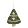 4.5" Green Tree Shaped Plush Christmas Ornament