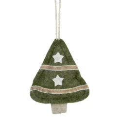 4.5" Green Tree Shaped Plush Christmas Ornament