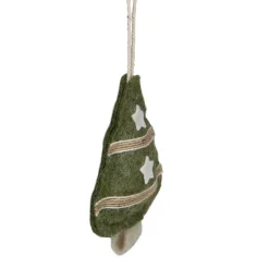 4.5" Green Tree Shaped Plush Christmas Ornament